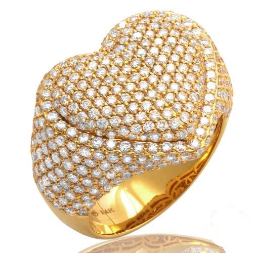 14KY 3.00CTW DIAMOND BUBBLE HEART RING