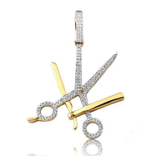 10KY 0.25CTW DIAMOND BARBER SCISSORS AND BLADE