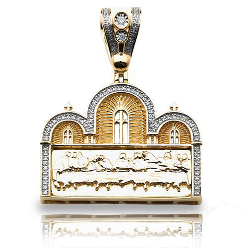 10KY 0.25CTW DIAMOND ''LAST SUPPER" PENDANT