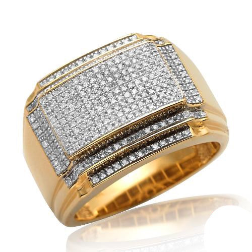 10KY 0.50CTW MICROPAVE DIAMOND 3-LAYERED RECTANGLE