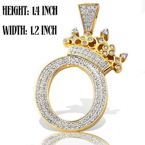 10KY 0.40CTW DIAMOND INITIAL WITH CROWN PENDANT -