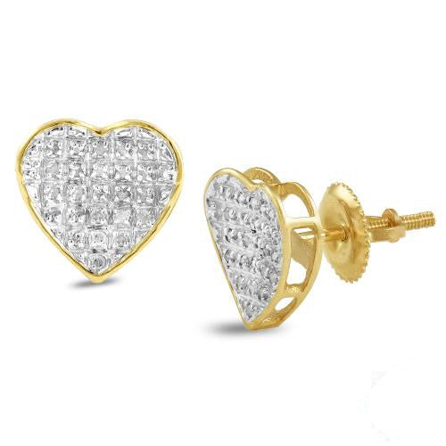 10KY 0.15CTW DIAMOND INVERTED HEART EARRINGS