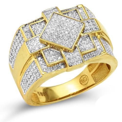 10KY 0.85CTW DIAMOND MENS RING