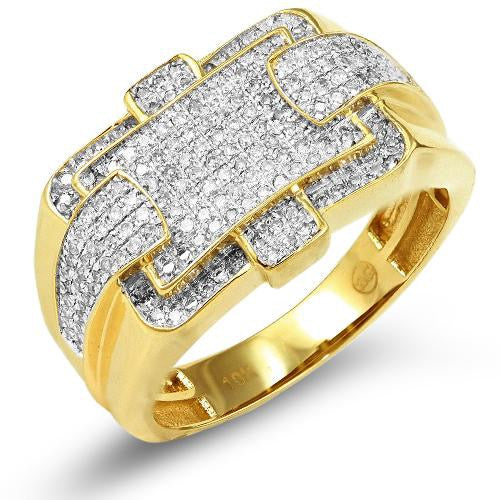 10KY 0.55CTW MICROPAVE DIAMOND MENS RING