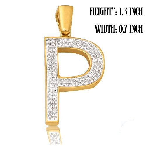 10KY 0.20CTW DIAMOND INITIAL PENDANT - "P"