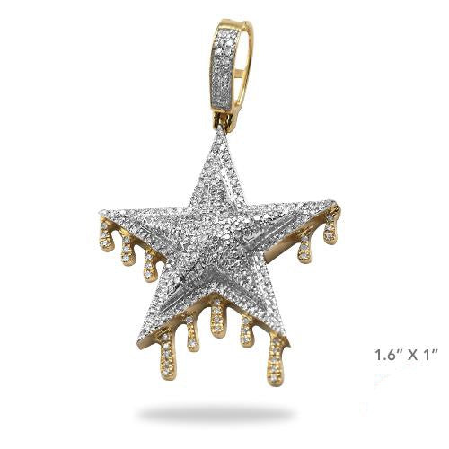 10KY 0.65CTW DIAMOND DRIPPING STAR PENDANT