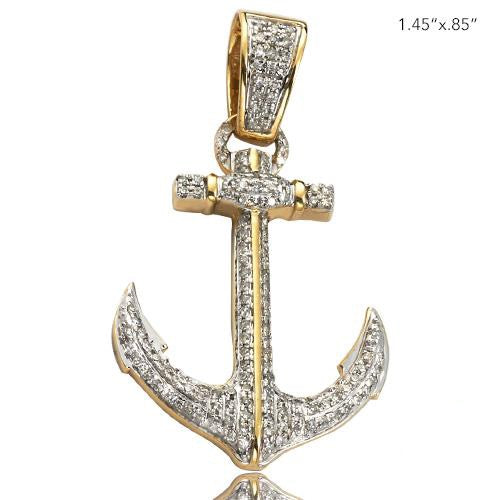 10KY 0.45CTW DIAMOND ANCHOR PENDANT