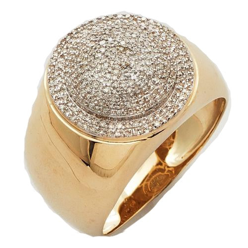 10KY 0.60CTW MICROPAVE DIAMOND MENS DOME RING