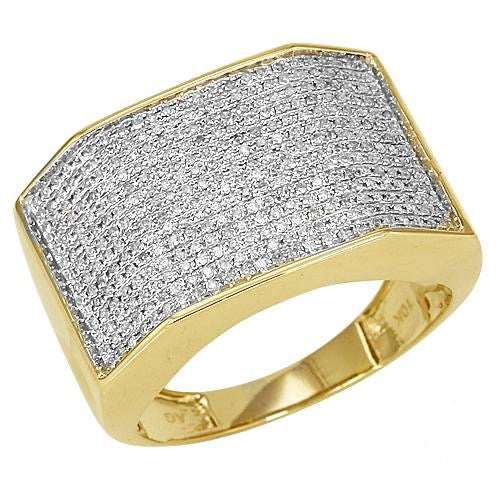 10KY 1.00CTW DIAMOND MENS RING