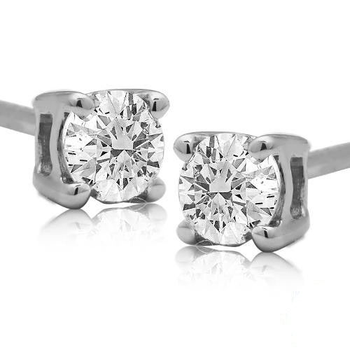 14KW 0.33CTW (1/3CT) ROUND DIAMOND EARRING STUDS