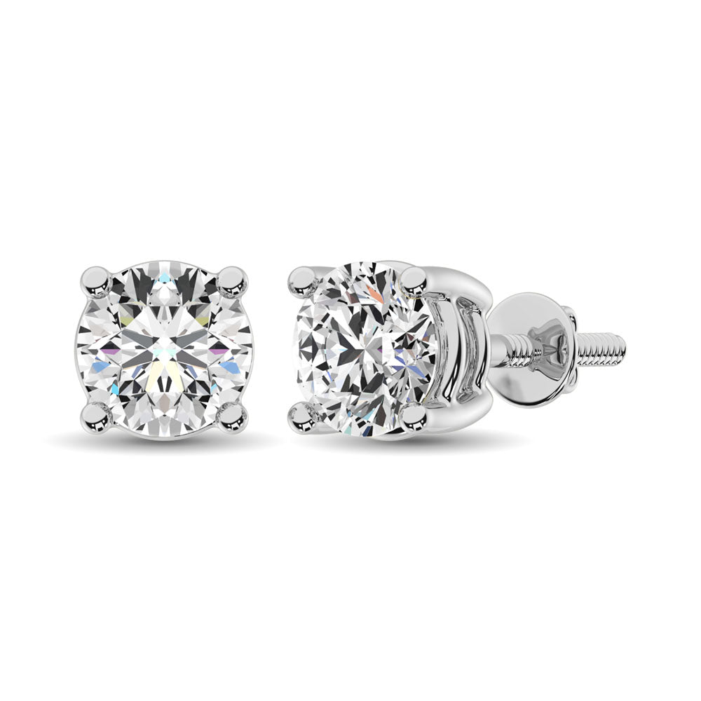 14K White Gold 1/20 Ct.Tw. Premium Diamond Stud Earrings X-Small