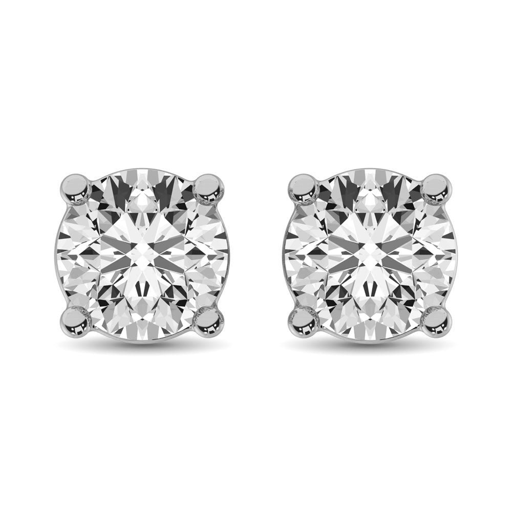 14K White Gold 1/20 Ct.Tw. Premium Diamond Stud Earrings X-Small