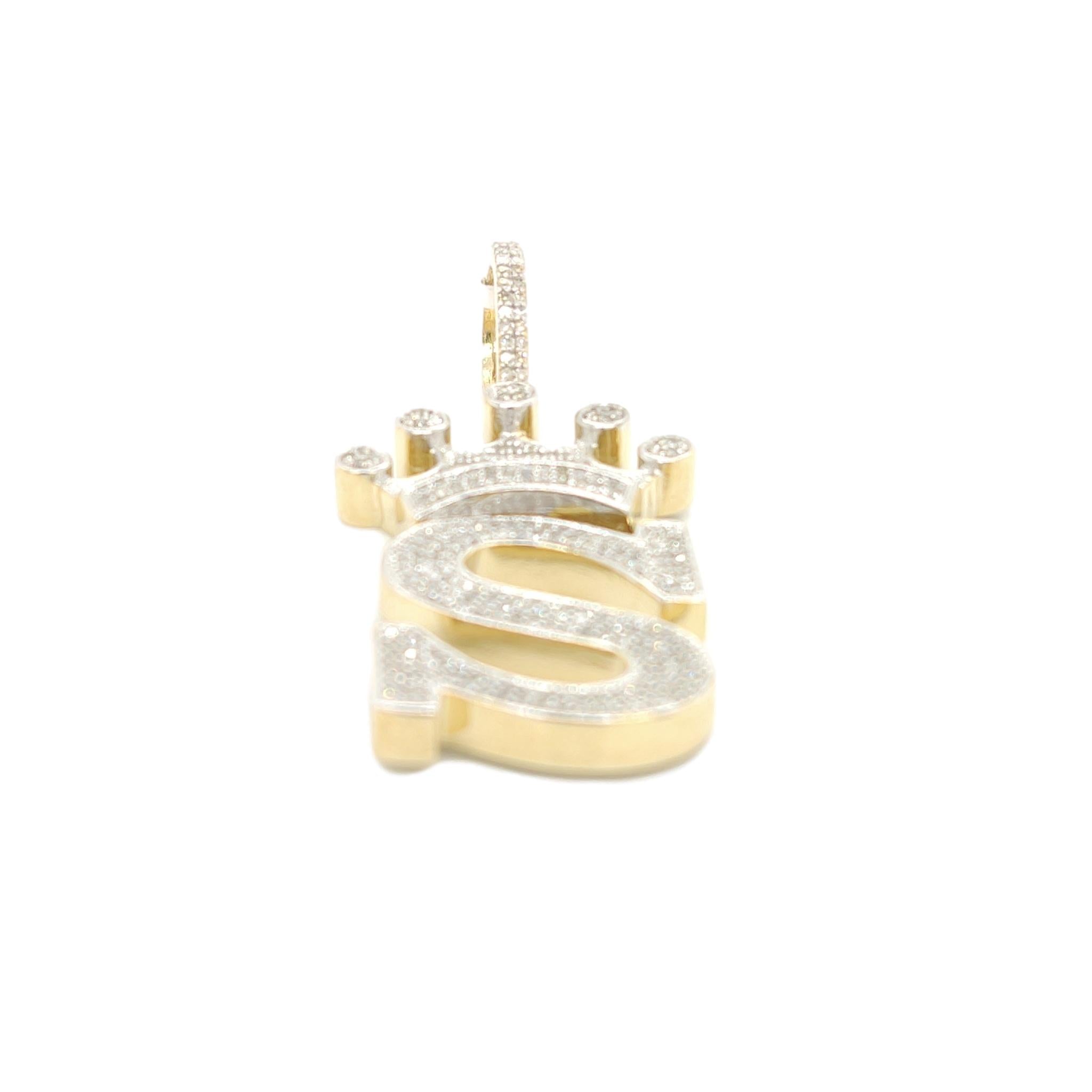 10K Yellow Gold Diamonds S Letter Charm