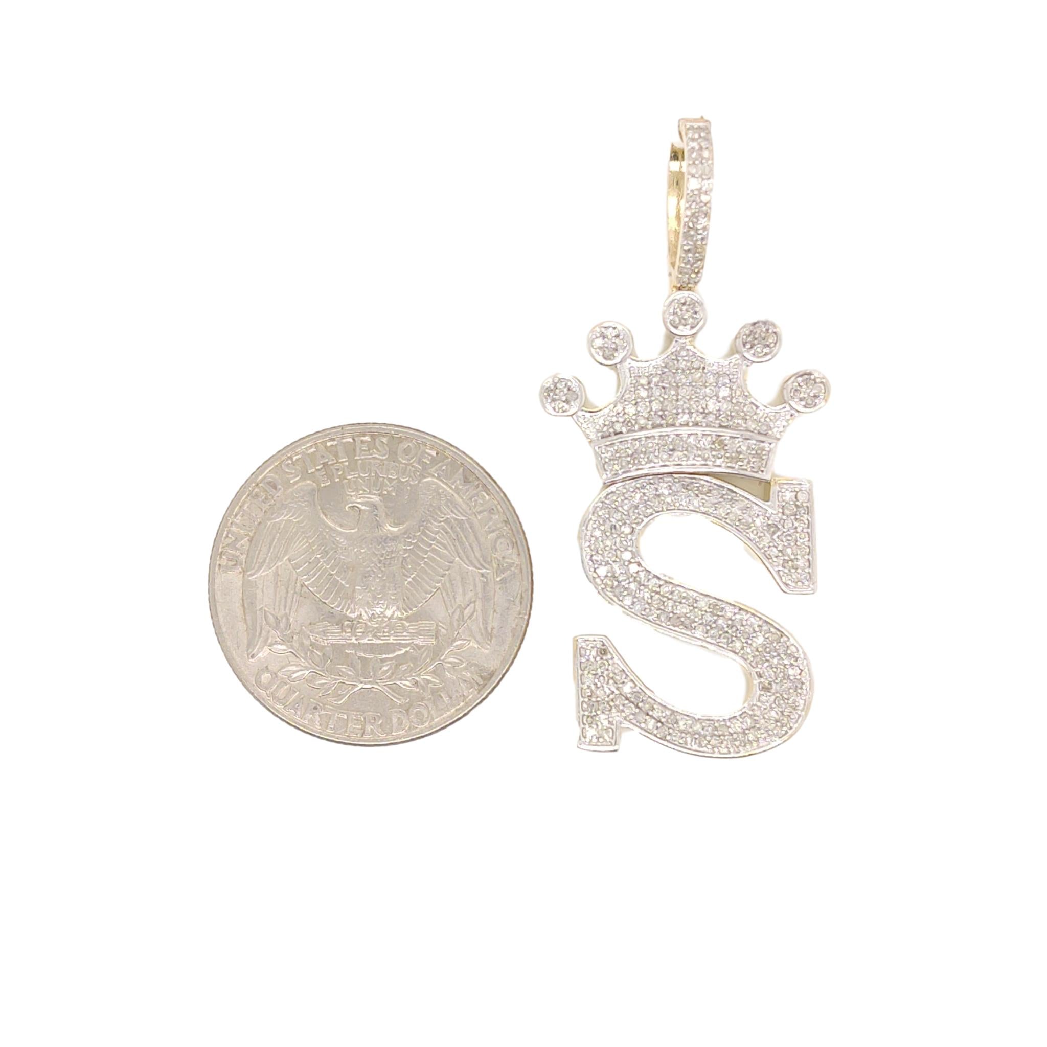 10K Yellow Gold Diamonds S Letter Charm