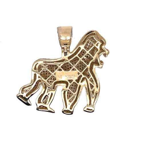 10KY 2.20CTW DIAMOND SILVERBACK GORILLA PENDANT