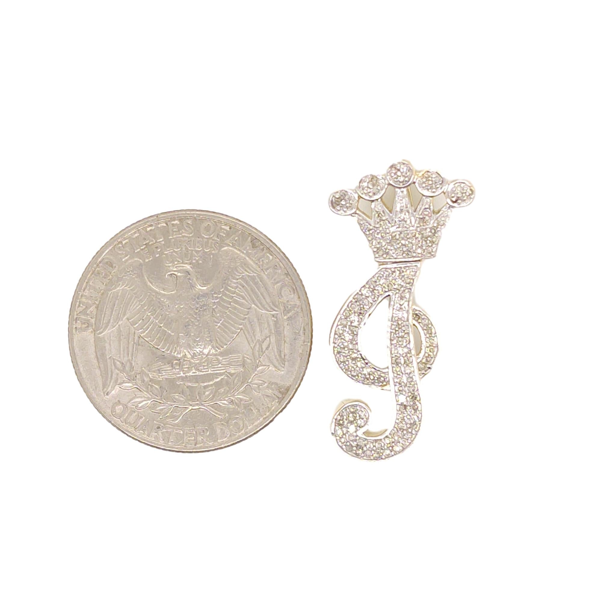 10K Yellow Gold Diamond lowercase j Letter Charm with Crown Small Size