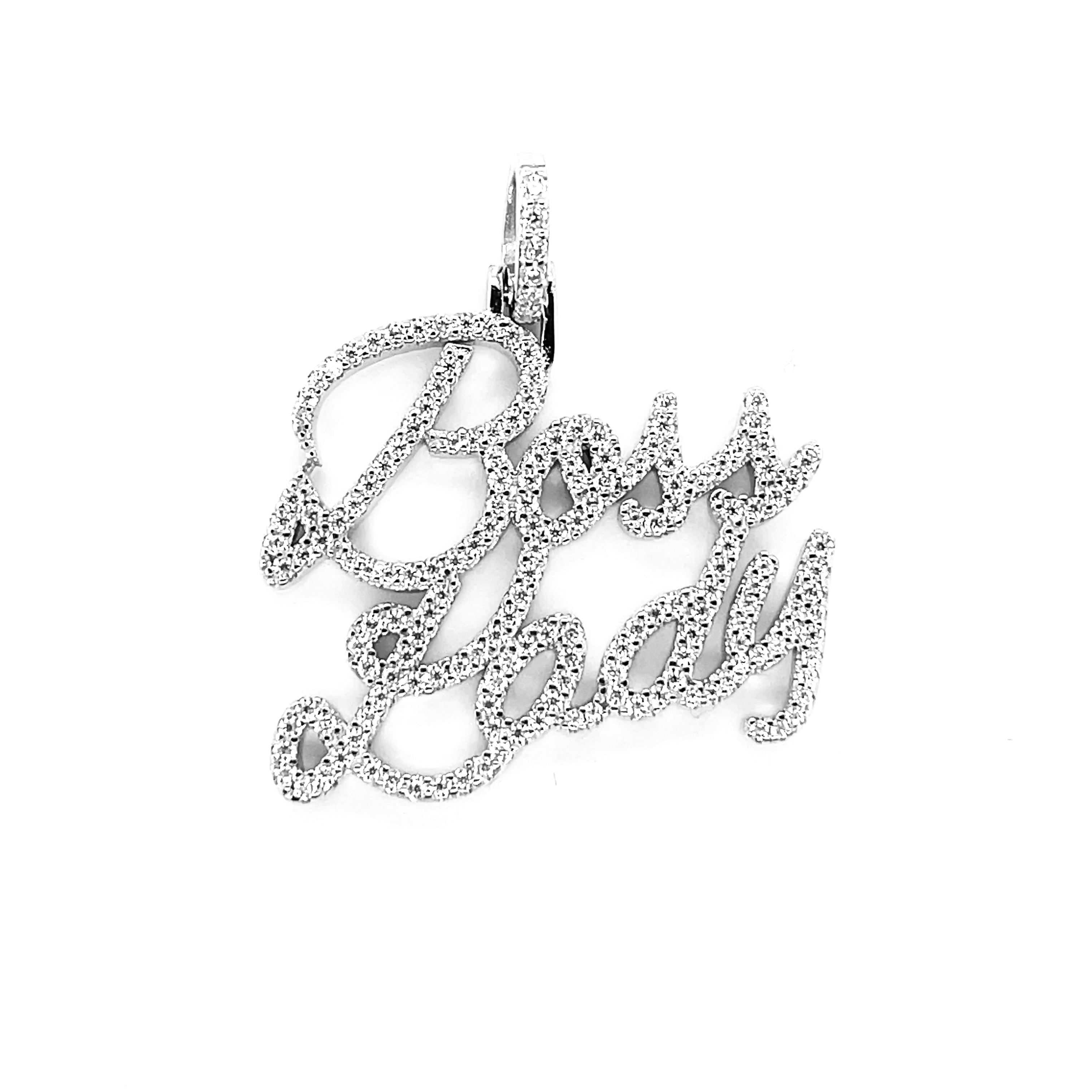 Silver Moissanite Boss Lady Charm