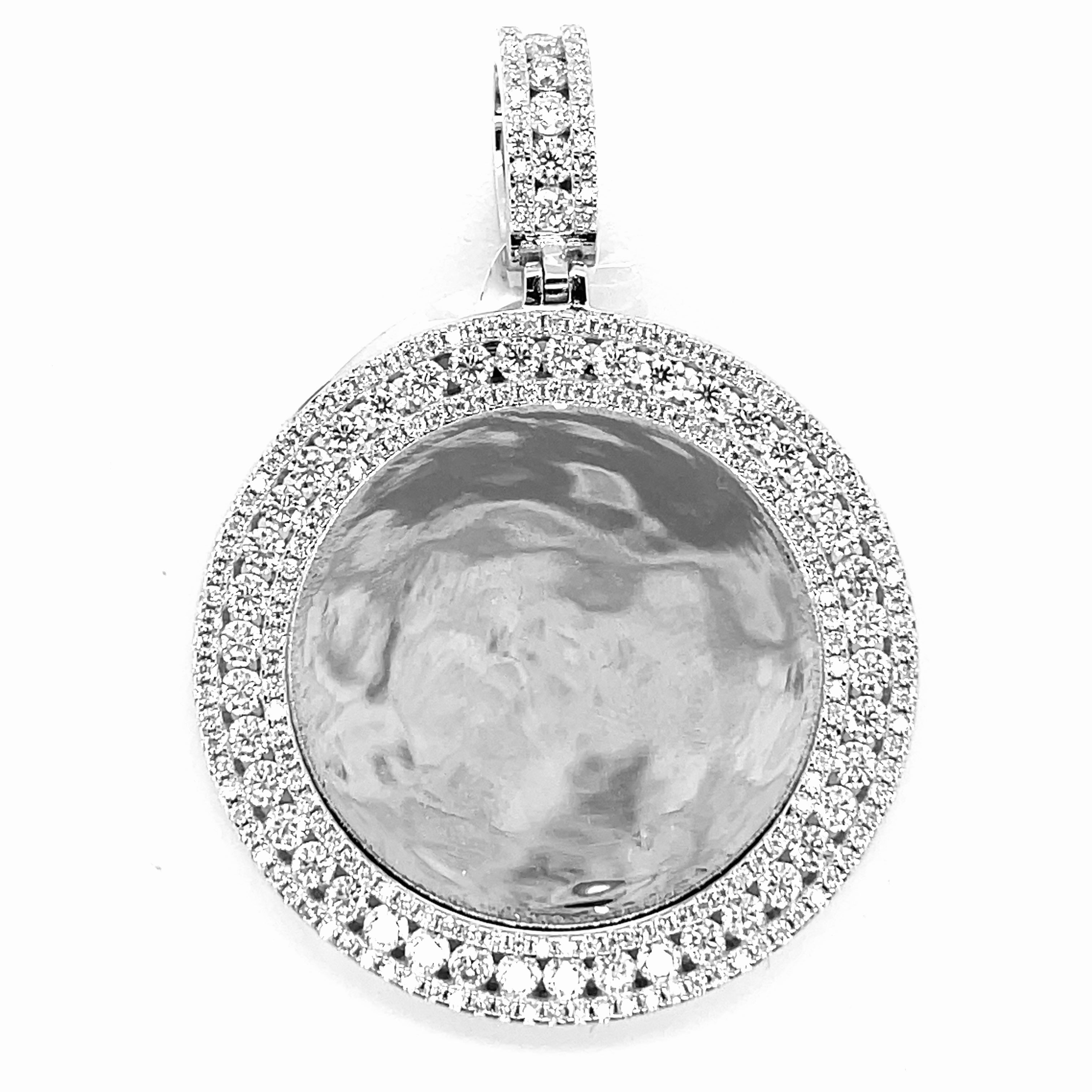 Silver Moissanite Memory Pendant