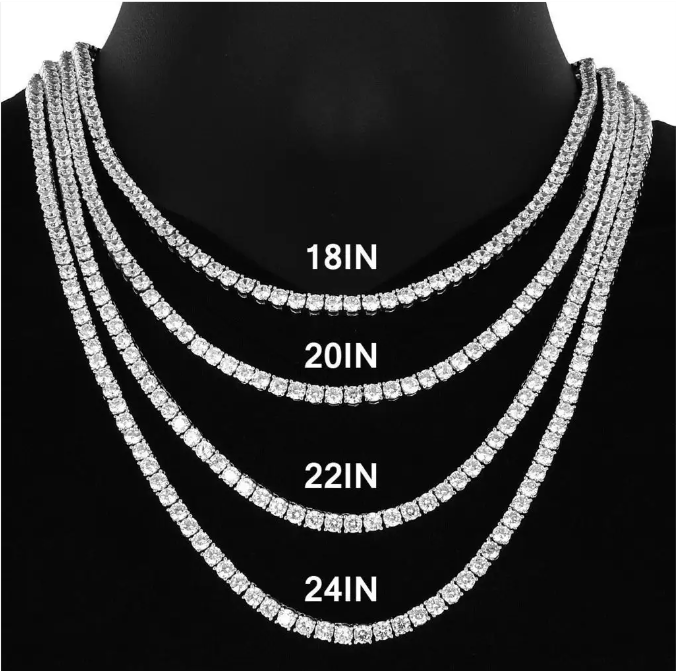 Silver Moissanite Tennis Chain