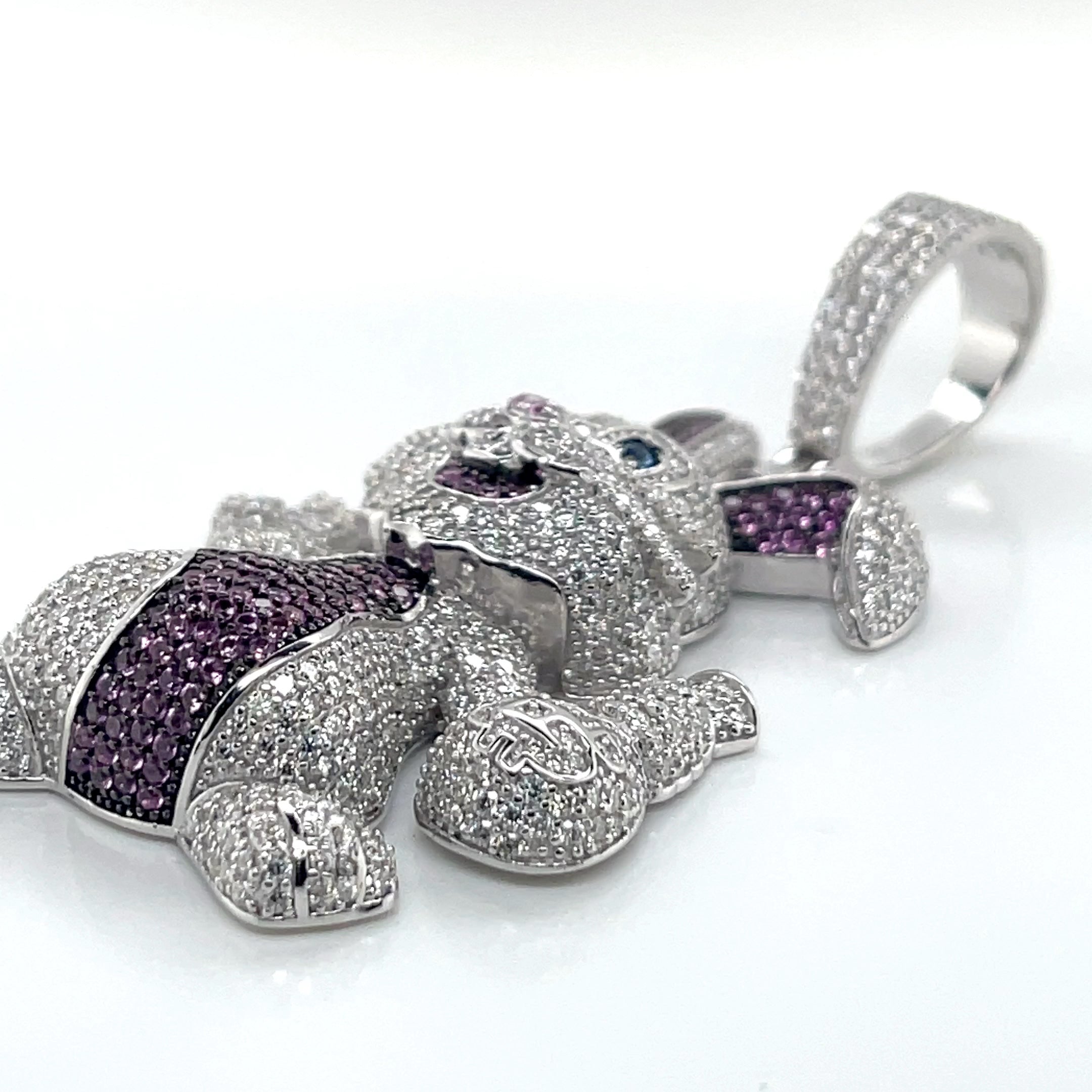 Silver Moissanite Bunny Pendant