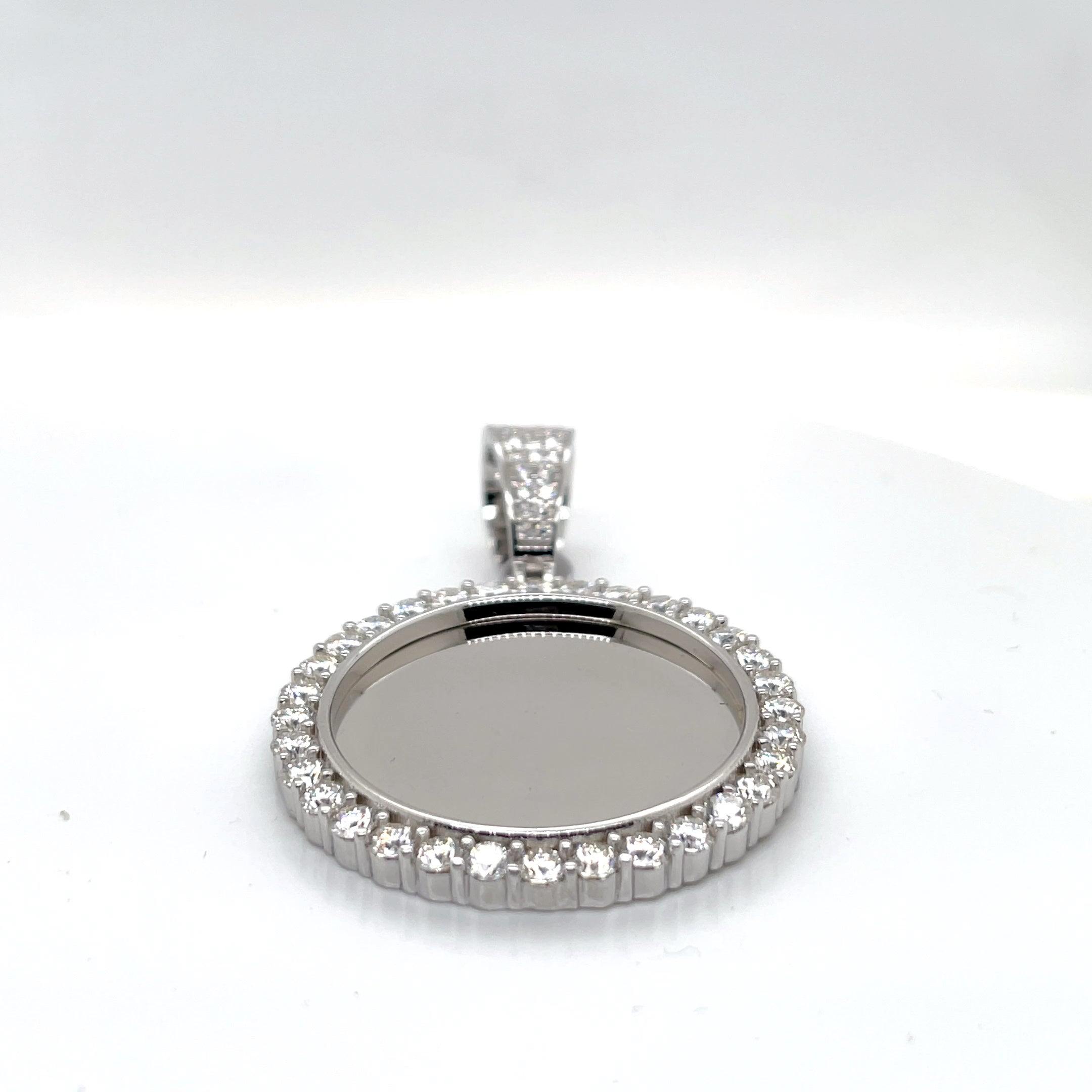 Silver Moissanite Memory Pendant