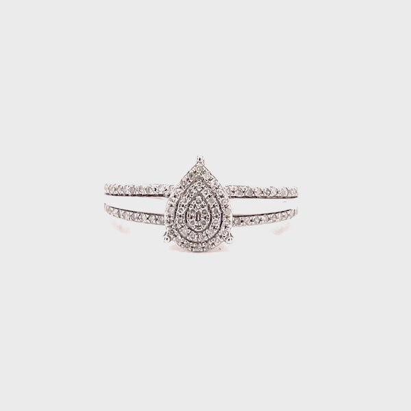 0.2 ct Pear Shape White Gold - Diamond Engagement Ring