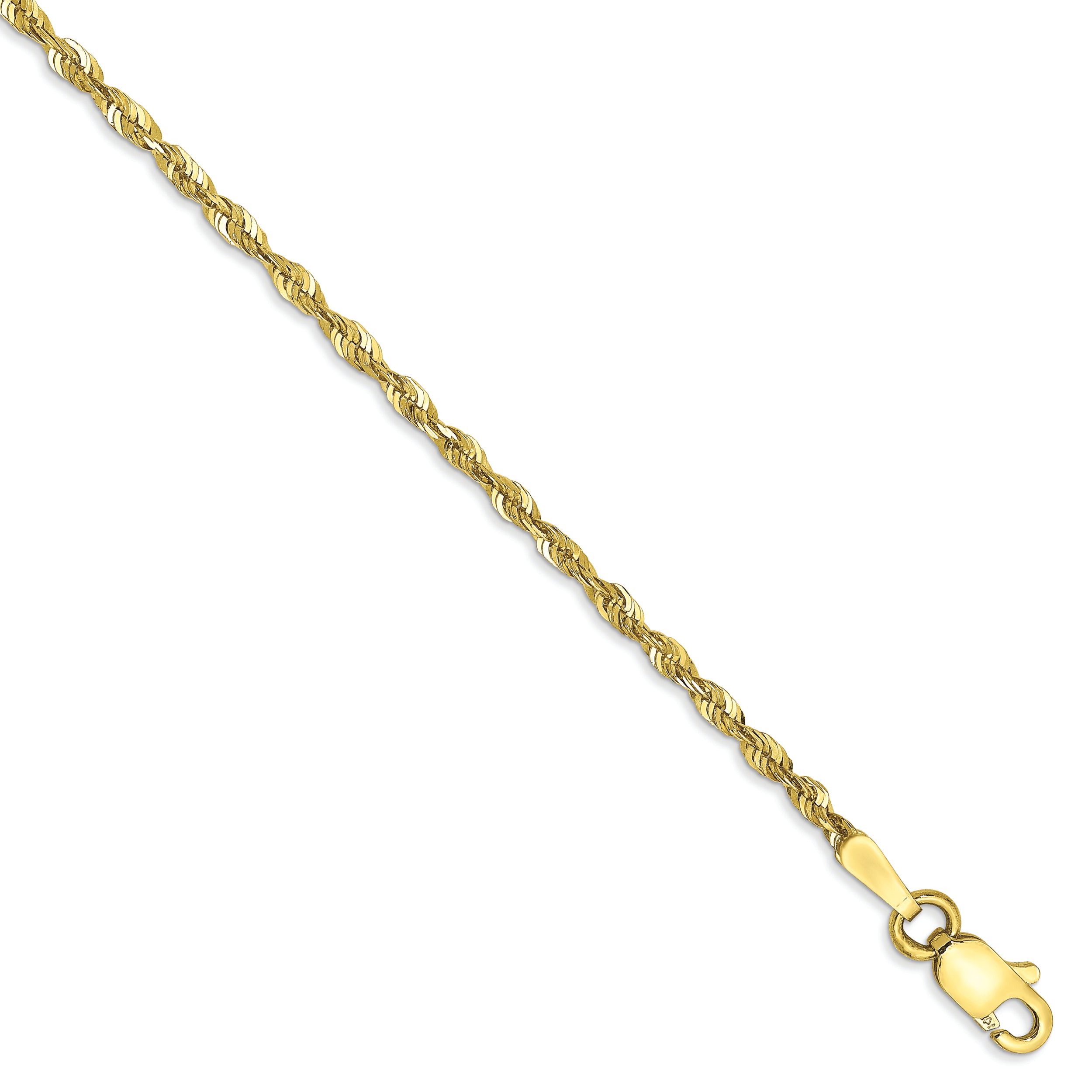 10k 1.8mm Extra-Light D/C Rope Chain Anklet
