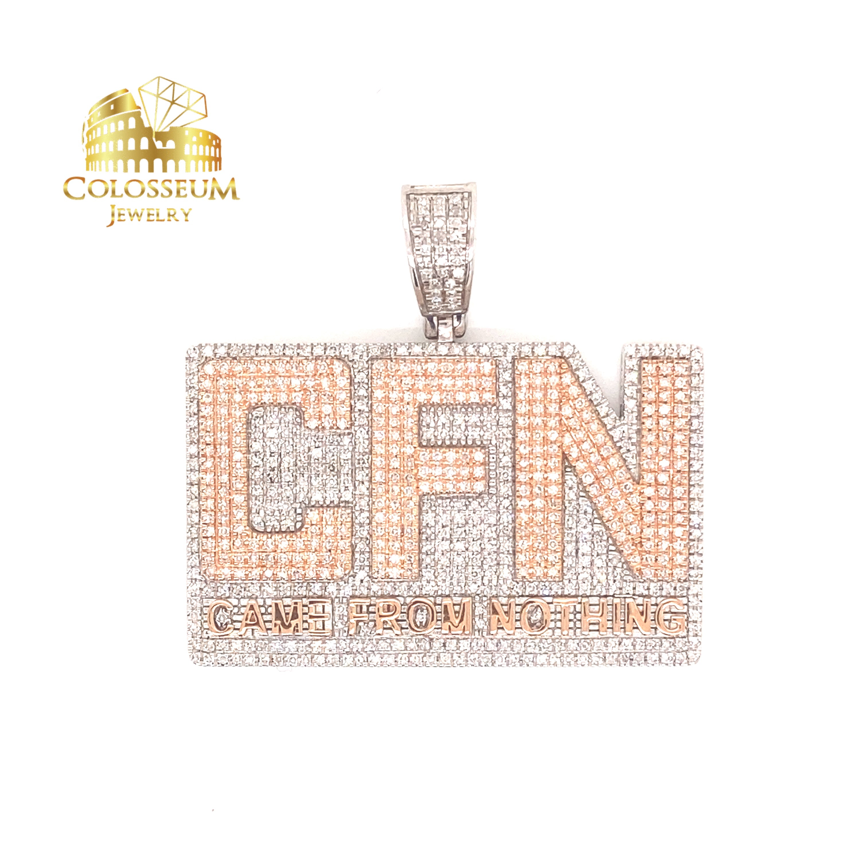 10K Gold 'Came From Nothing' CFN  Diamond Pendant
