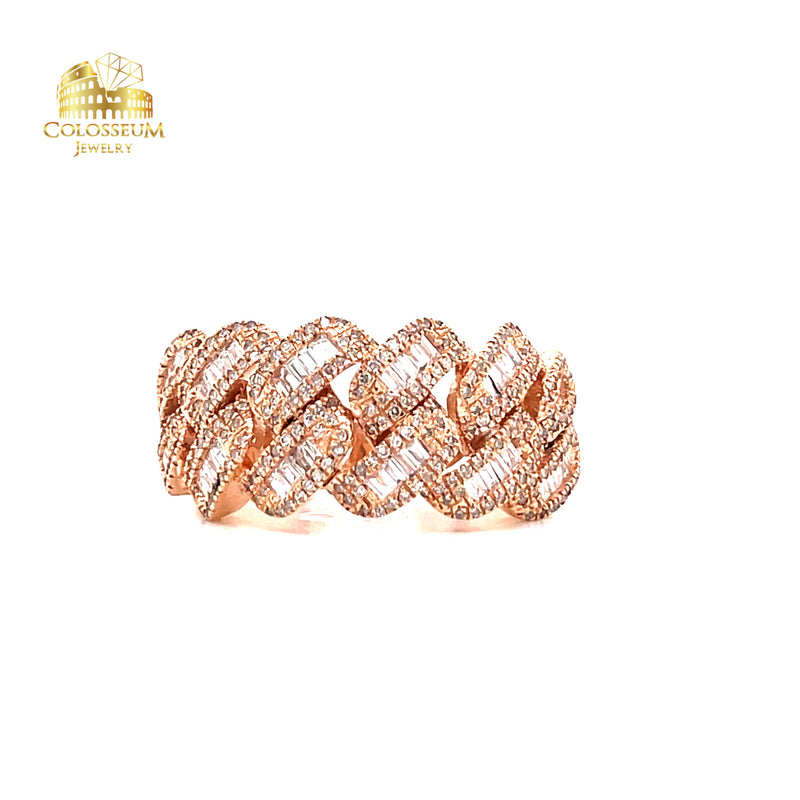 10K Baguette Cuban Ring 1.60ctw