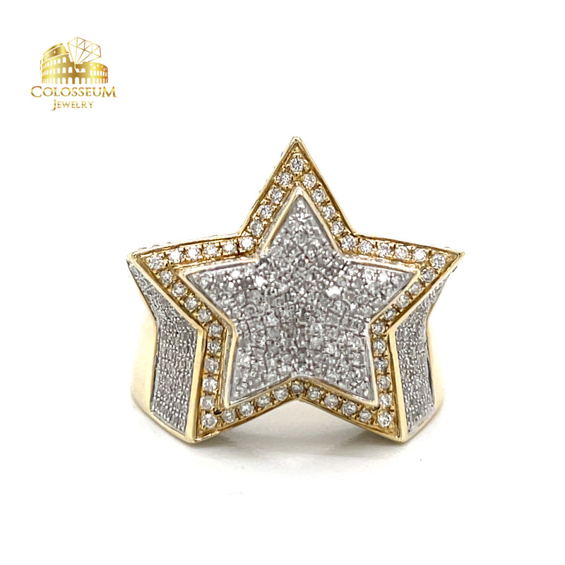10K Yellow Gold Star Diamond Ring 1.00ctw