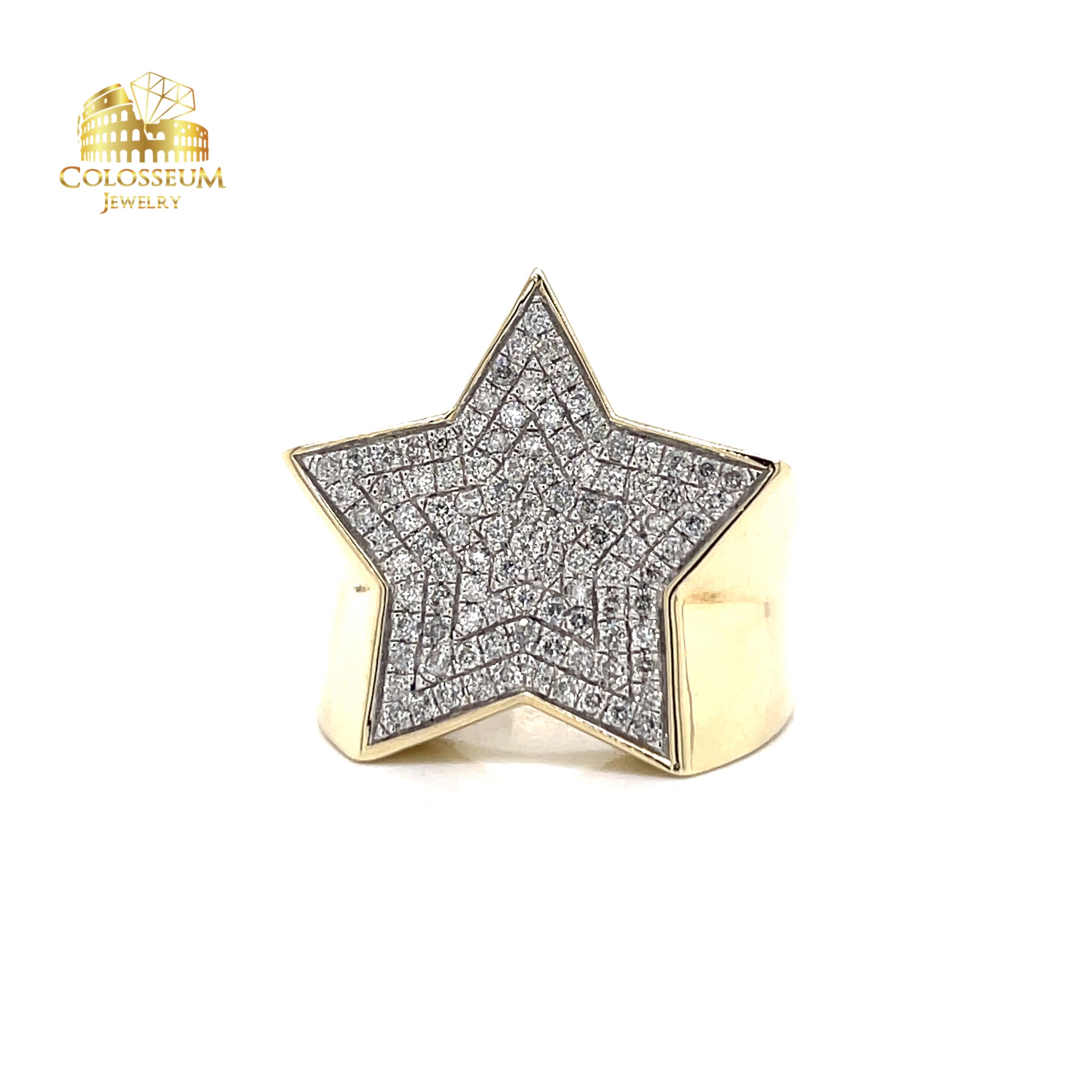 10K Yellow Gold Star Diamond Ring 1.50ctw