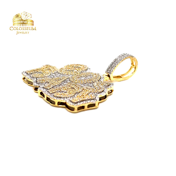 10K Custom 80's Baby Diamond Pendant 0.78ctw