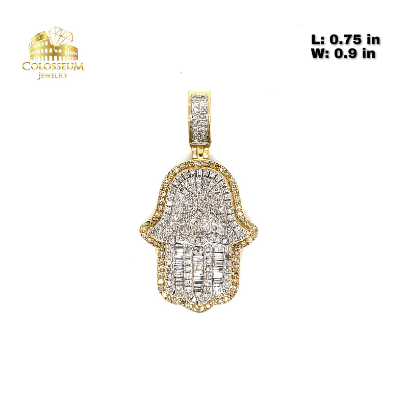 10K Hamsa Hand Diamond Pendant 0.95ctw