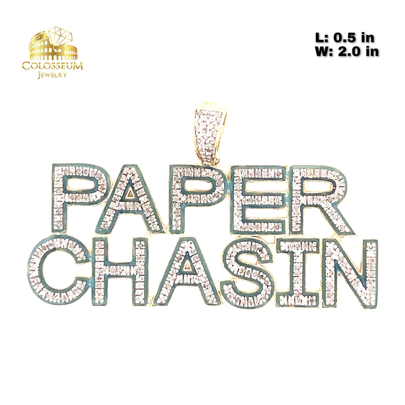 Diamond "Paper Chasin" Charm with 0.62 ctw in Diamonds and 10K Yellow Gold