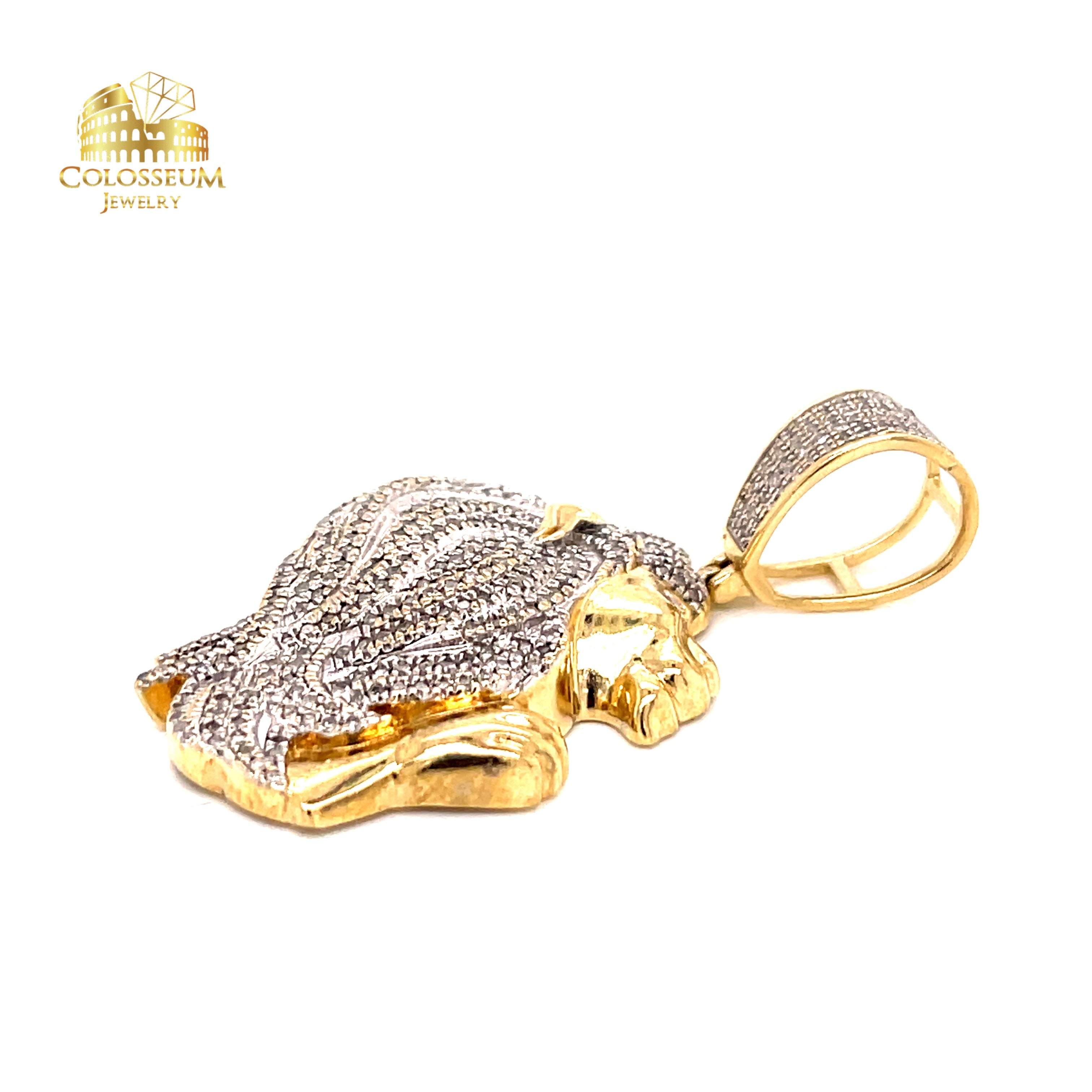 Diamond Lion Head Charm with 0.75 ctw in Diamonds and 10K Yellow Gold