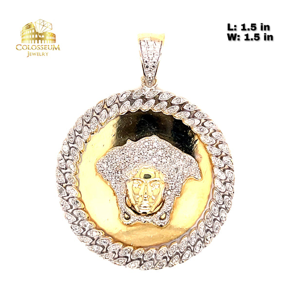 Diamond Medusa Head Charm with 1.0 ctw in Diamonds and 10K Yellow Gold
