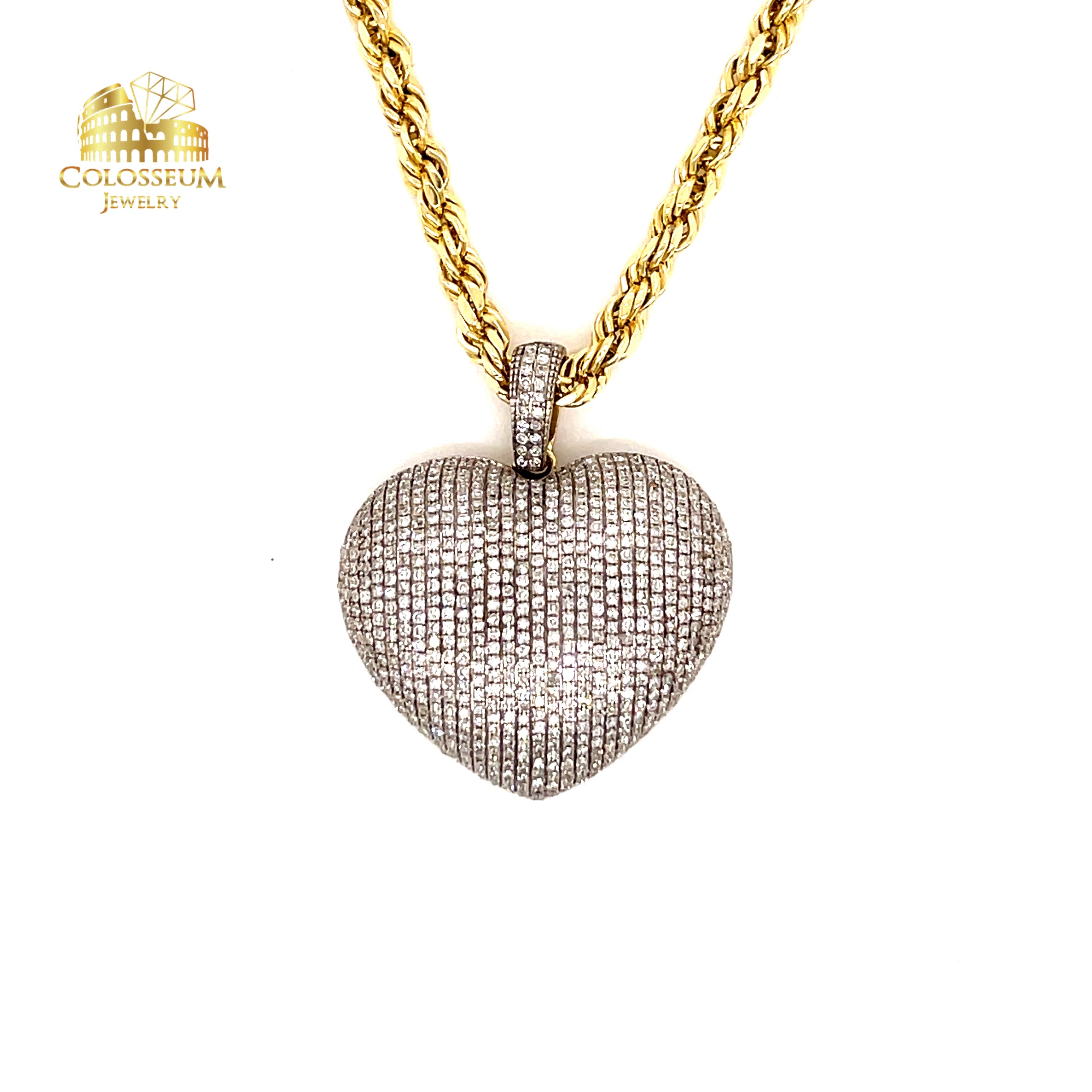 10K Yellow Gold Heart Diamond Charm - 1.15ctw