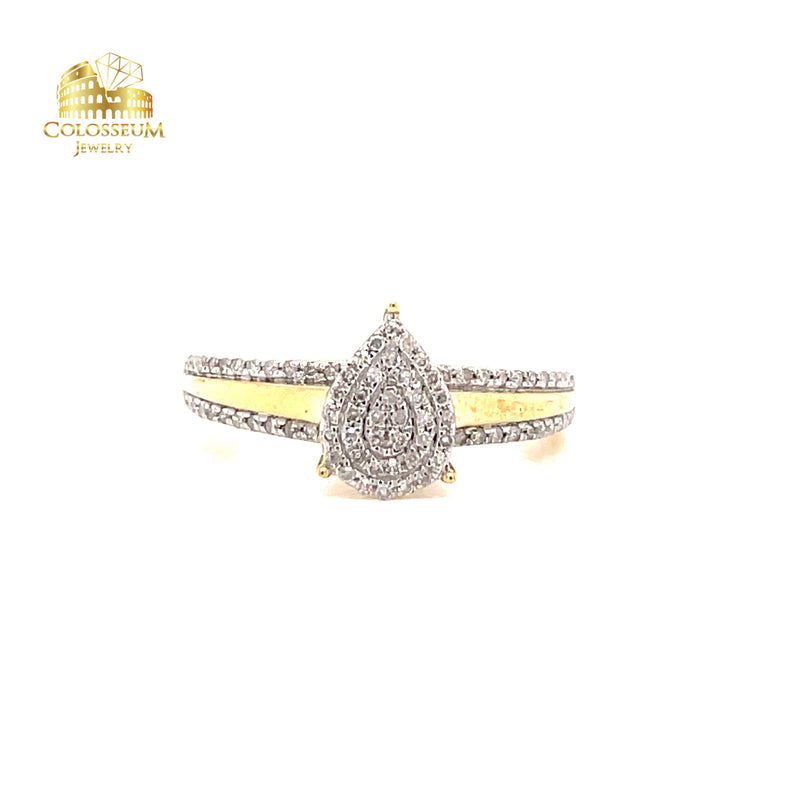 0.2 ct Pear Shape Yellow Gold - Diamond Engagement Ring