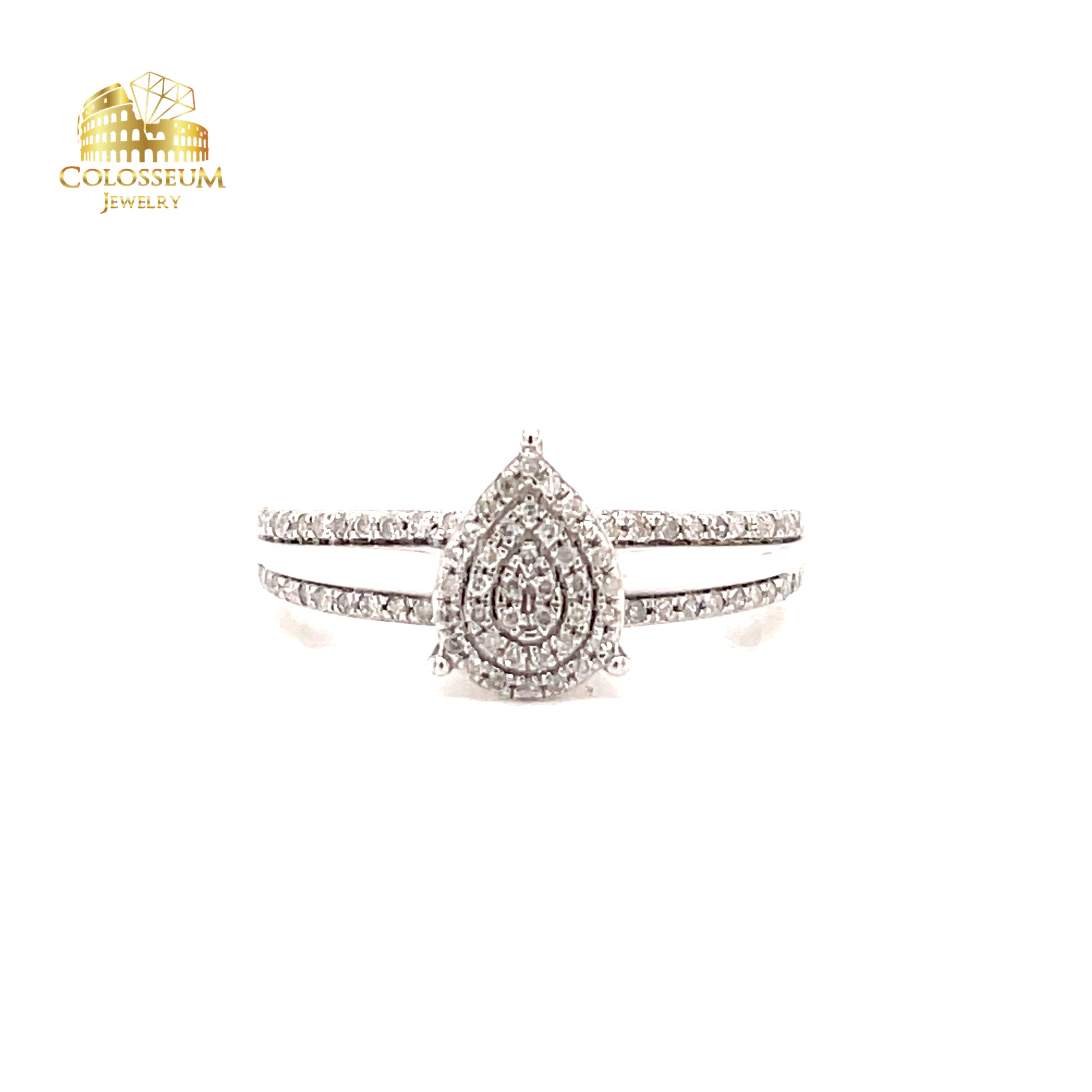0.2 ct Pear Shape White Gold - Diamond Engagement Ring