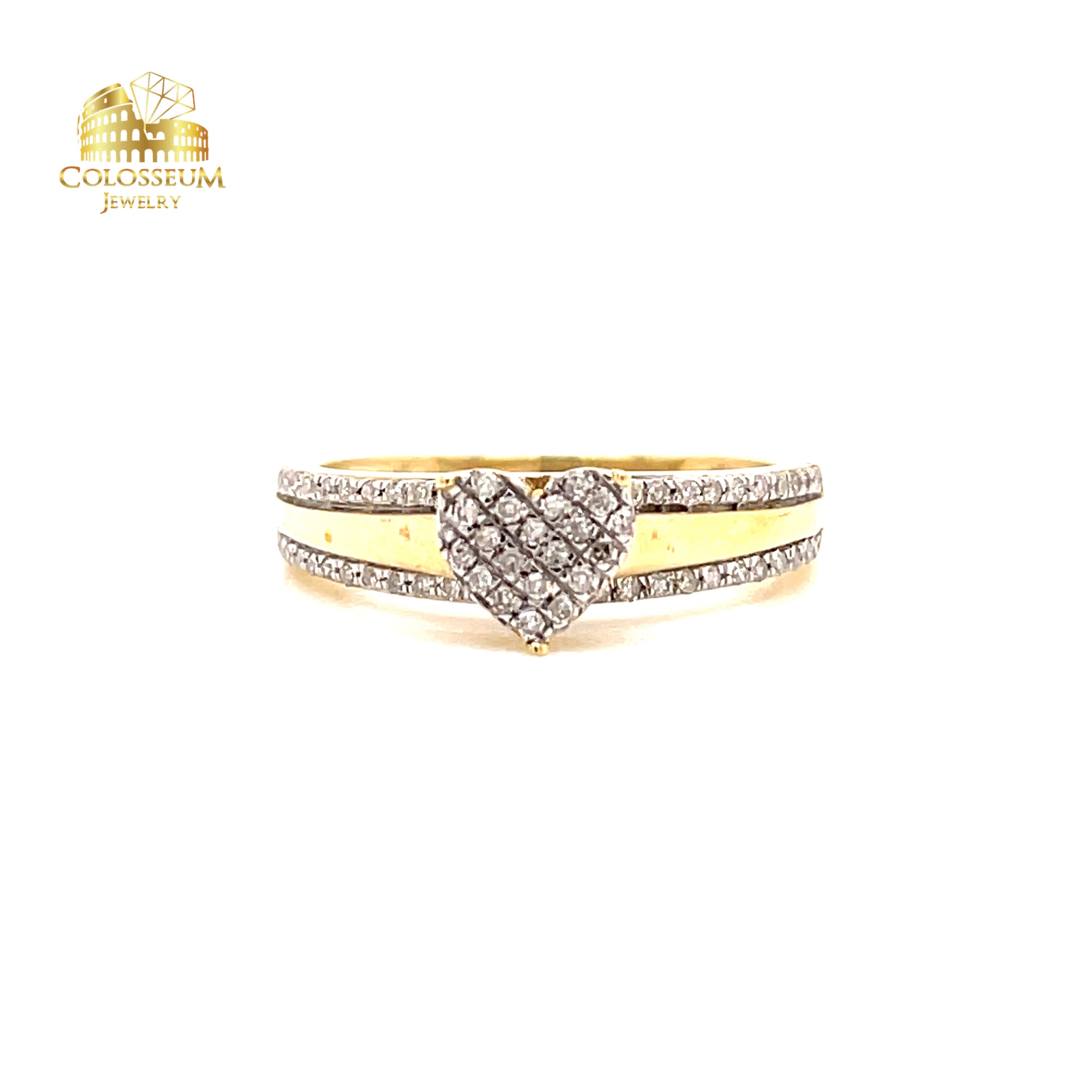 0.2 ct Heart Shape Yellow Gold - Diamond Engagement Ring