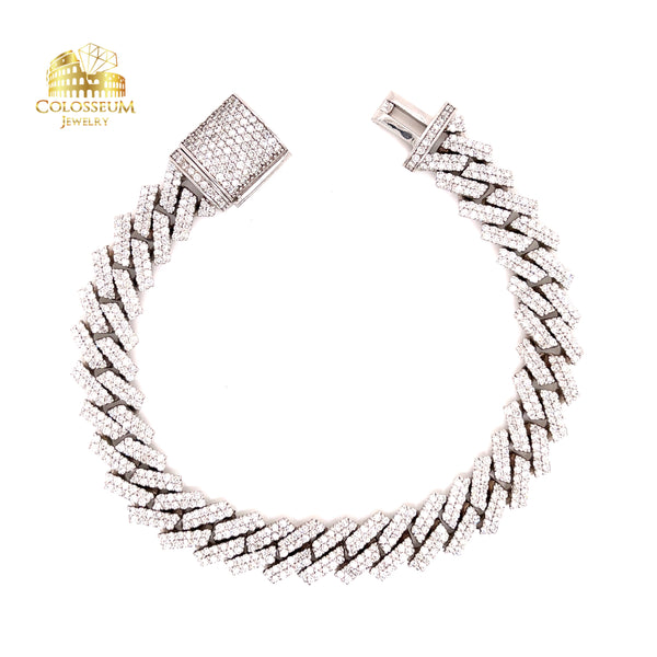 Diamond Miami Cuban Bracelet 10.58 ctw in Diamonds, 10K White Gold 11mm