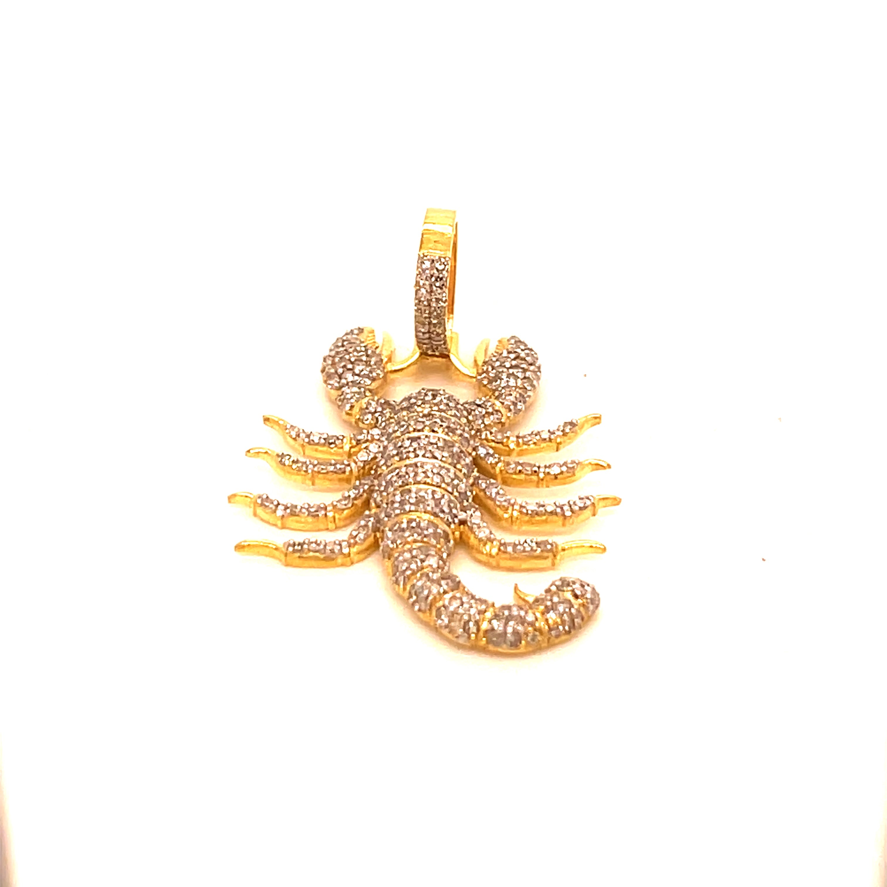 10K Yellow Gold 1.72 ct Diamond Scorpion Pendant