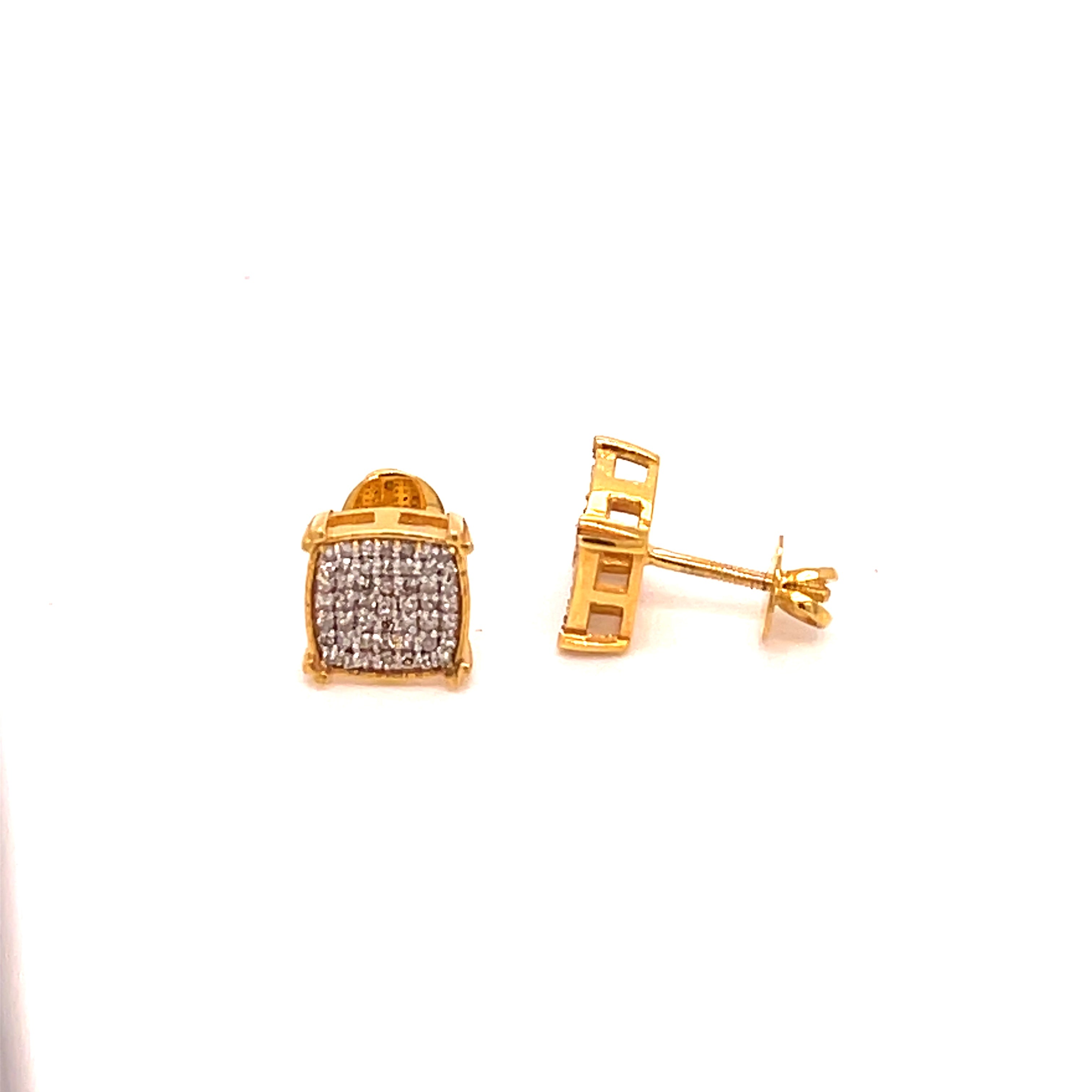 10K Yellow Gold 1/3 Ct.Tw. Diamond Round Shape Stud Earrings