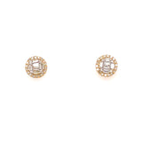 10K Yellow Gold 1/4 Ct.Tw. Diamond Round Shape Stud Earrings