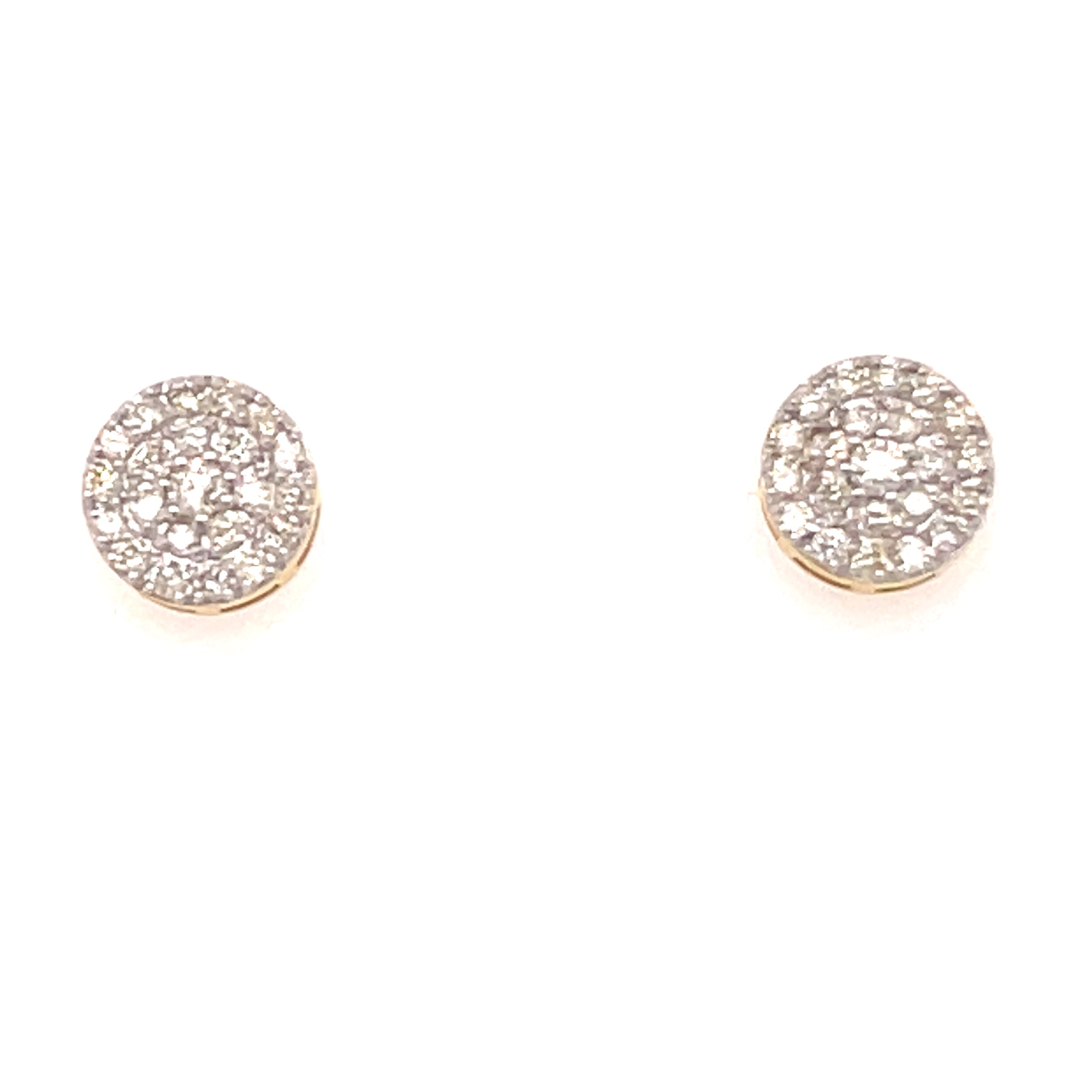 10K Yellow Gold 2/3 Ct.Tw. Diamond Round Shape Stud Earrings