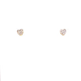 10K Yellow Gold 1/10 Ct.Tw. Diamond Heart Shape Stud Earrings