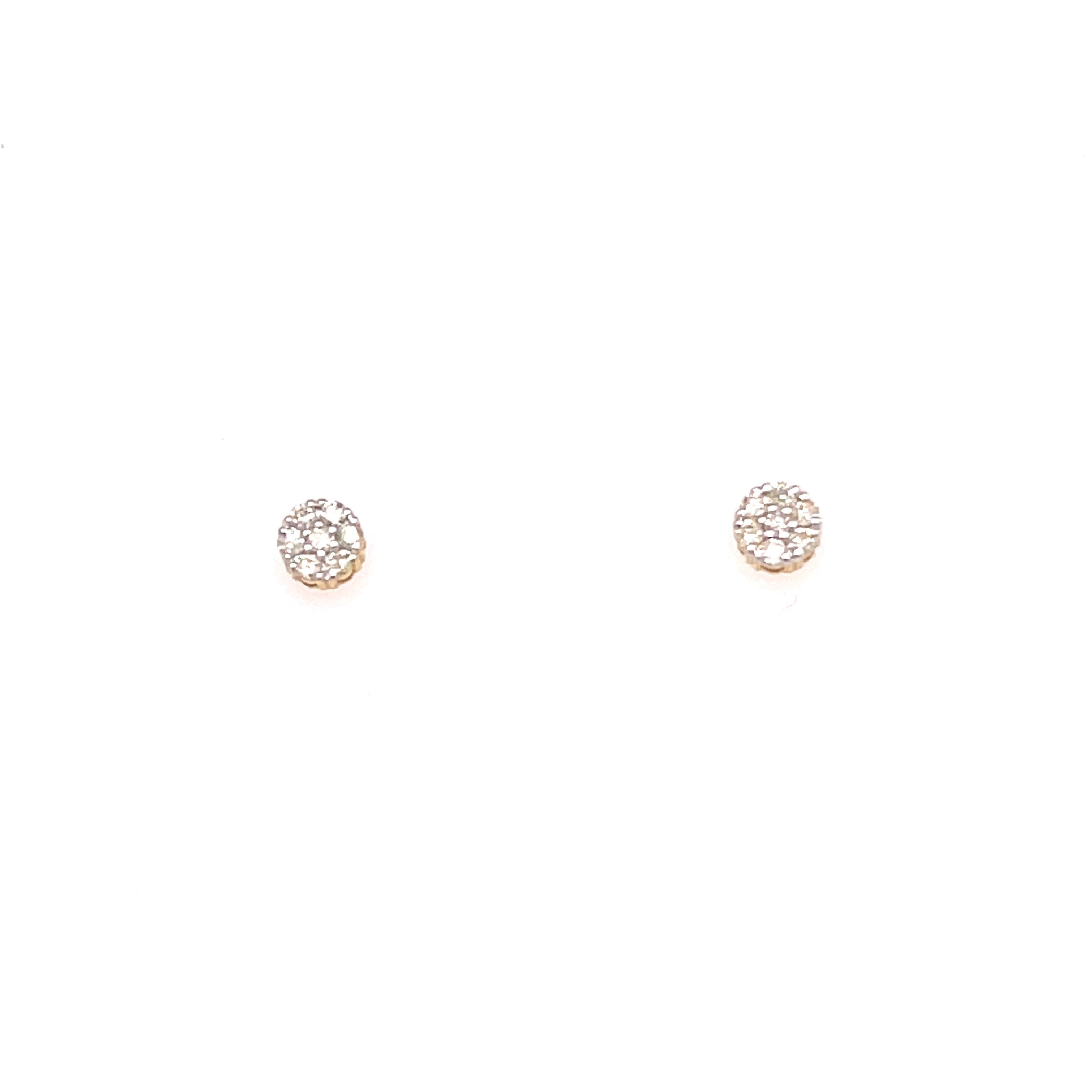 10K Yellow Gold 1/5 Ct.Tw. Diamond Round Shape Stud Earrings
