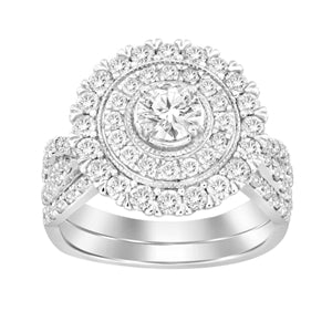 LADIES BRDIAL SET 2.00 CT ROUND DIAMOND 14K WHITE GOLD