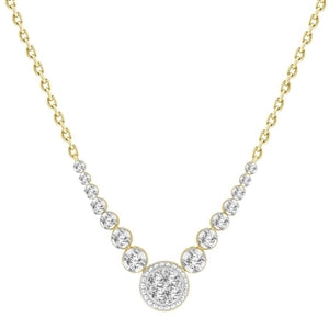 LADIES NECKLACES 1/3 CT ROUND DIAMOND 10K YELLOW GOLD