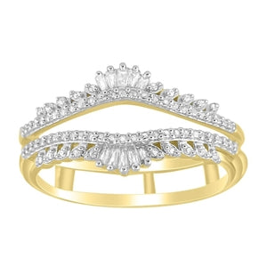 LADIES ENHANCERS WRAPS 1/4 CT ROUND/BAGUETTE DIAMOND 14K YELLOW GOLD